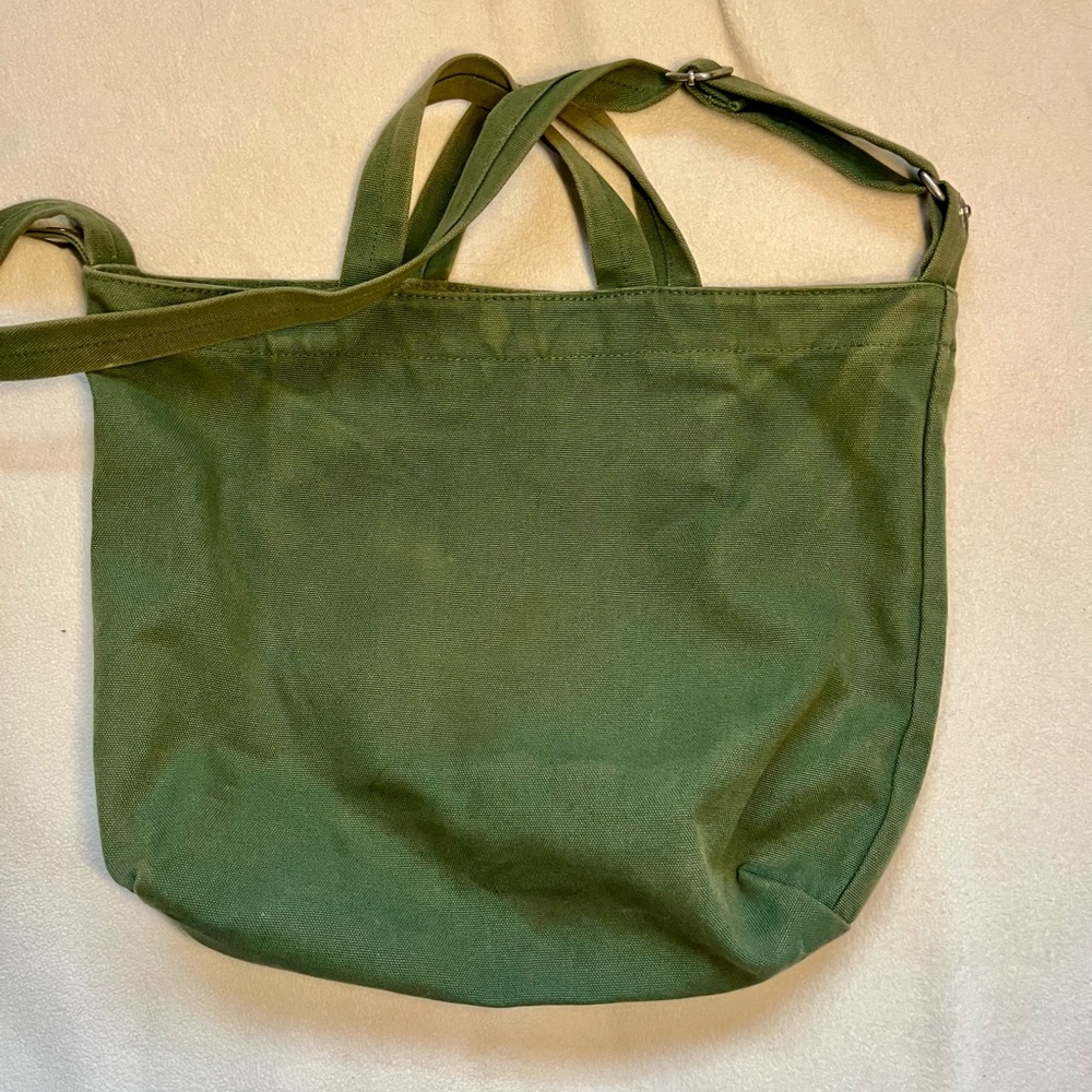 Baggu Green Canvas Vertical Duck Bag tote